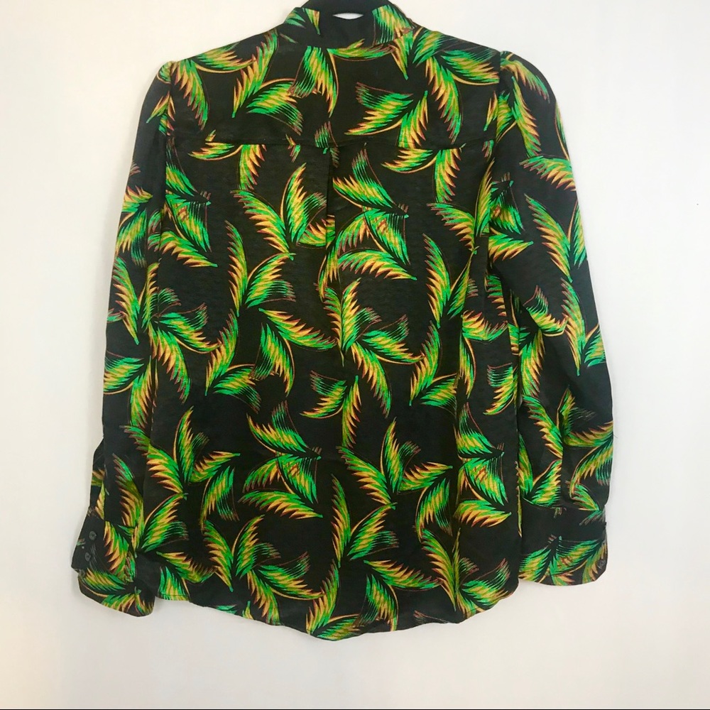 A.L.C Gosford Silk Palm Leaf Print Blouse - Picture 6 of 8
